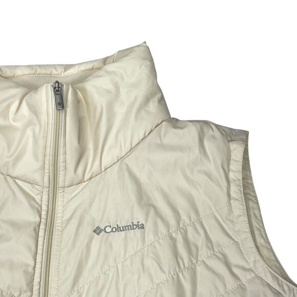 Columbia Womens 2XL Quilted Fleece Mix It Around Full Zip Ivory Vest - Picture 14 of 14